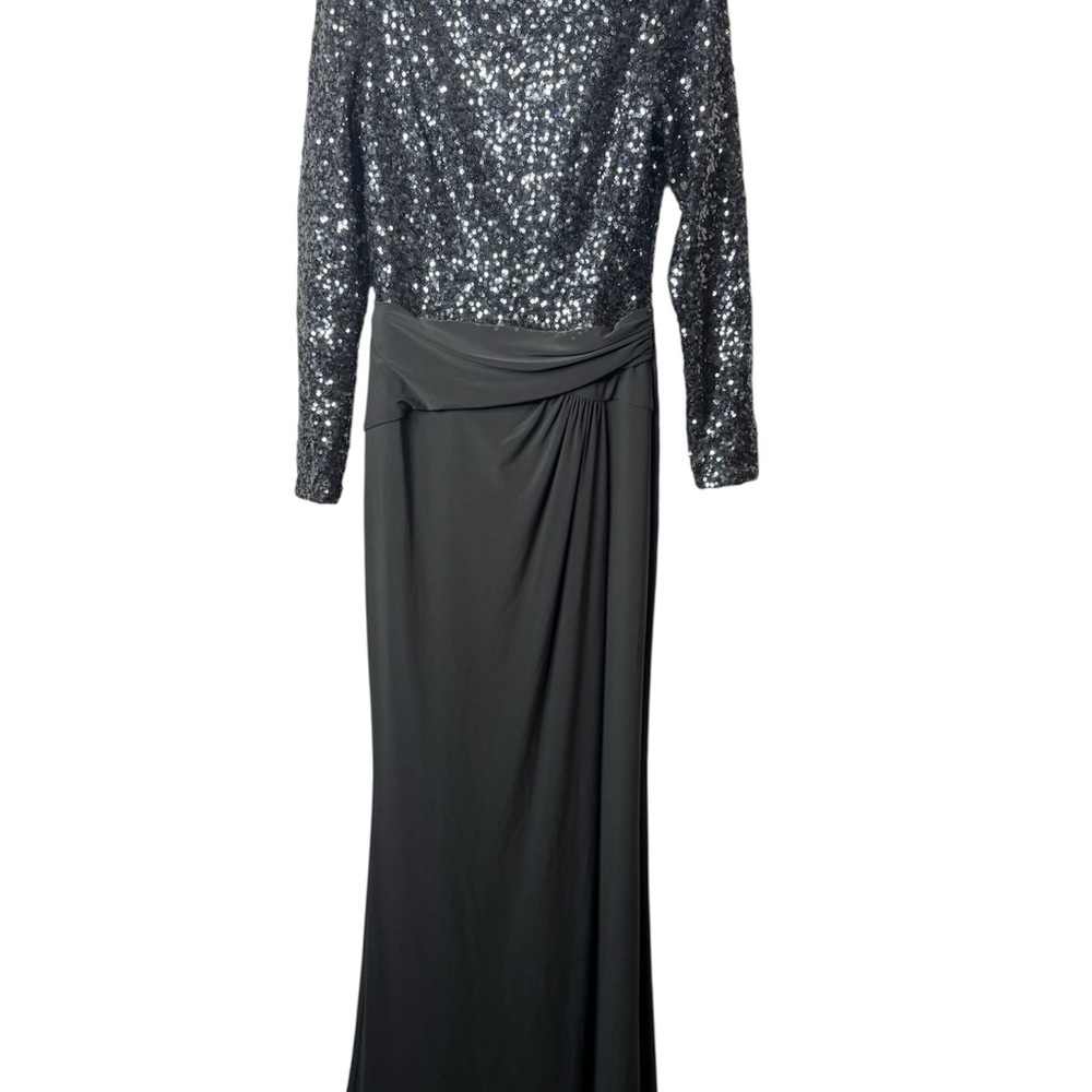 Ralph Lauren Black Sequin Long Sleeve Dress
